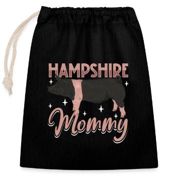Hampshire Pig Mom - Closable cotton gift bag (25x30cm) - black - Front