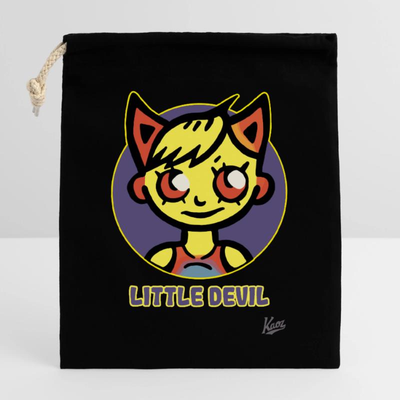 Little devil or little she-devil Closable cotton gift bag (25x30cm)