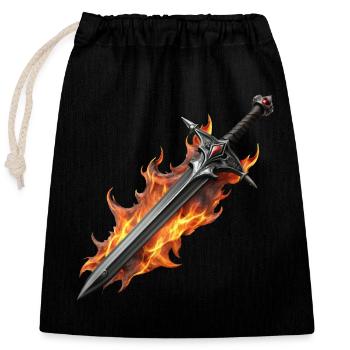 SWORDS - Closable cotton gift bag (25x30cm) - black - Front