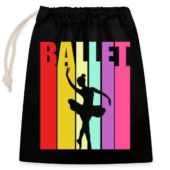 Ballett Ballett-Tänzerin - Verschließbarer Geschenkbeutel aus Baumwolle (25x30cm) - Schwarz - Vorne