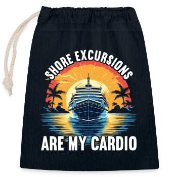 Kreuzfahrt Urlaub Kreuzfahrtschiff - Verschließbarer Geschenkbeutel aus Baumwolle (25x30cm) - Navy - Vorne