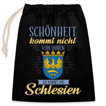 Oberschlesien Deutschland Provinz Region - Verschließbarer Geschenkbeutel aus Baumwolle (25x30cm) - Schwarz - Vorne