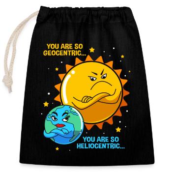 Sonnensystem Universum - Verschließbarer Geschenkbeutel aus Baumwolle (25x30cm) - Schwarz - Vorne