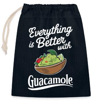 Everything is better with guacamole - Closable cotton gift bag (25x30cm) - navy - Front