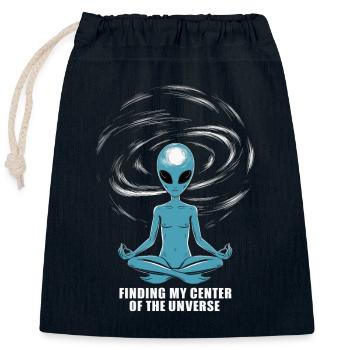 Meditation, Achtsamkeit, Entspannung Und - Verschließbarer Geschenkbeutel aus Baumwolle (25x30cm) - Navy - Vorne