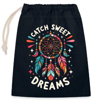 Attrape-rêves Attrape-rêves spirituel bohème - Sac cadeau en coton avec cordon (25 x 30 cm) - bleu marine - Devant