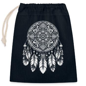 Attrape-rêves Attrape-rêves spirituel bohème - Sac cadeau en coton avec cordon (25 x 30 cm) - bleu marine - Devant