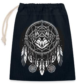 Attrape-rêves Attrape-rêves spirituel bohème - Sac cadeau en coton avec cordon (25 x 30 cm) - bleu marine - Devant