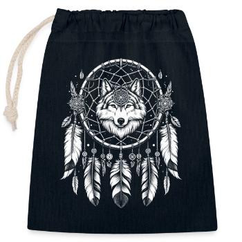 Attrape-rêves Attrape-rêves spirituel bohème - Sac cadeau en coton avec cordon (25 x 30 cm) - bleu marine - Devant