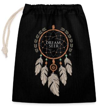 Attrape-rêves Attrape-rêves spirituel bohème - Sac cadeau en coton avec cordon (25 x 30 cm) - noir - Devant