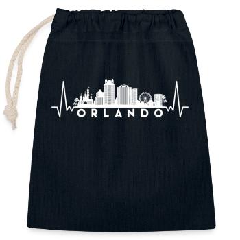 Heartbeat Skyline USA Orlando - Closable cotton gift bag (25x30cm) - navy - Front