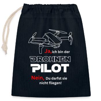 Drone Pilot - Closable cotton gift bag (25x30cm) - navy - Front