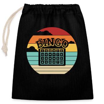 Amateur de bingo professionnel rétro Daubers - Sac cadeau en coton avec cordon (25 x 30 cm) - noir - Devant