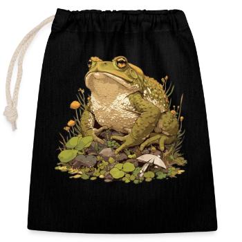 Toad Kröten Kröte - Verschließbarer Geschenkbeutel aus Baumwolle (25x30cm) - Schwarz - Vorne