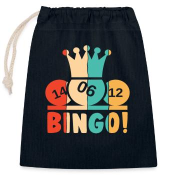 Retro Daubers Amateur de bingo professionnel - Sac cadeau en coton avec cordon (25 x 30 cm) - bleu marine - Devant