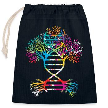 Généalogie de l’arbre généalogique - Sac cadeau en coton avec cordon (25 x 30 cm) - bleu marine - Devant