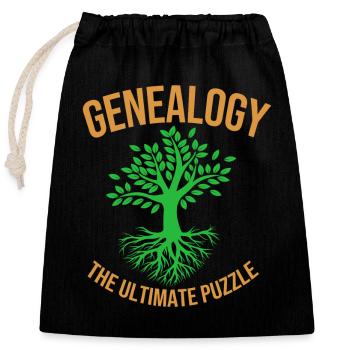 Family tree genealogy - Closable cotton gift bag (25x30cm) - black - Front