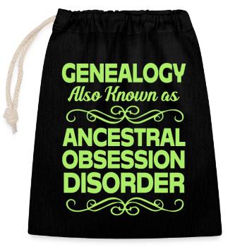 Family tree genealogy - Closable cotton gift bag (25x30cm) - black - Front