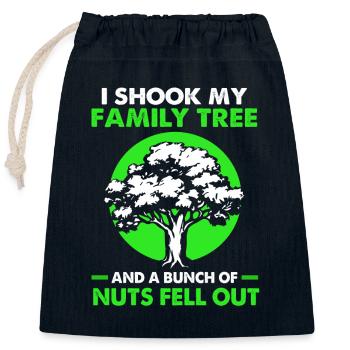 Family tree genealogy - Closable cotton gift bag (25x30cm) - navy - Front