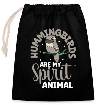 Favourite animal - Tawny Frogmouth - Closable cotton gift bag (25x30cm) - black - Front