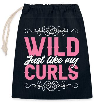 Curly Hair Afro Curls Natural Hair - Closable cotton gift bag (25x30cm) - navy - Front