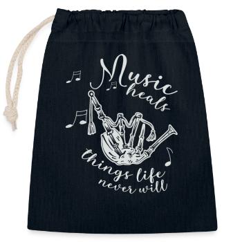Bagpiper Scottish bagpipe sound - Closable cotton gift bag (25x30cm) - navy - Front