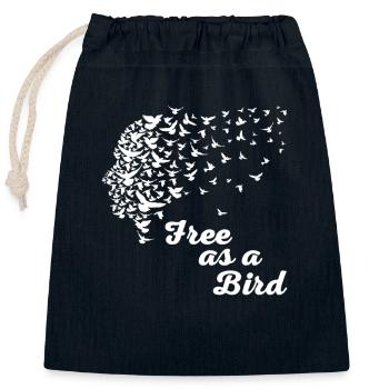 Kostenlos wie ein Vogel T-Shirt - Flock Of Birds Freiheit - Verschließbarer Geschenkbeutel aus Baumwolle (25x30cm) - Navy - Vorne