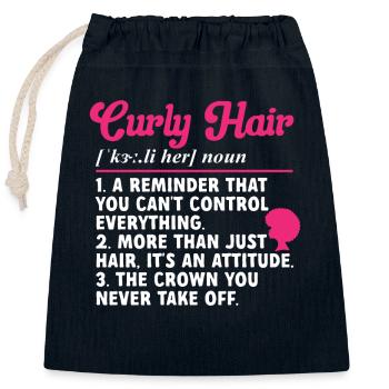 Curly Hair Afro Curls Natural Hair - Closable cotton gift bag (25x30cm) - navy - Front