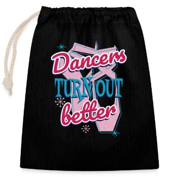 Ballerine Fille Ballet Danseuse Dancing Ballet - Sac cadeau en coton avec cordon (25 x 30 cm) - noir - Devant