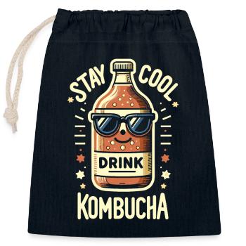 Vorteile Von Kombucha Für Brewer Maker Tea Lover - Verschließbarer Geschenkbeutel aus Baumwolle (25x30cm) - Navy - Vorne