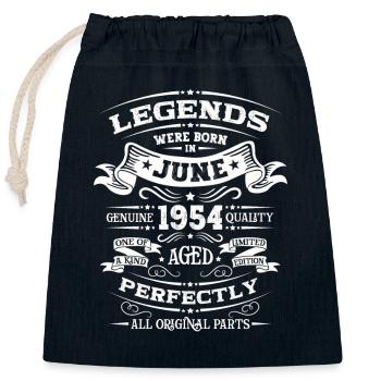 70e anniversaire Original juin 1954 Né en 1954 - Sac cadeau en coton avec cordon (25 x 30 cm) - bleu marine - Devant