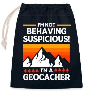 Geocaching Geocache Geocacher - Verschließbarer Geschenkbeutel aus Baumwolle (25x30cm) - Navy - Vorne