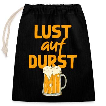 Desire Thirst Beer Lover Funny Beer Design - Closable cotton gift bag (25x30cm) - black - Front