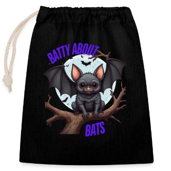 Beautiful Bats - Closable cotton gift bag (25x30cm) - black - Front