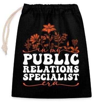 In My Public Relations Specialist Era - Closable cotton gift bag (25x30cm) - black - Front