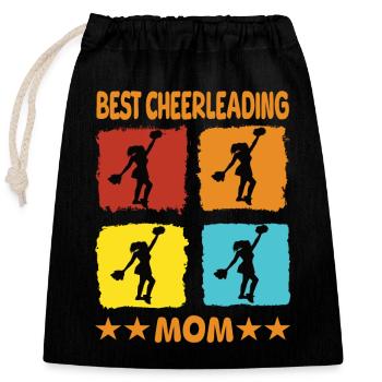 Best Cheerleading Mom - Verschließbarer Geschenkbeutel aus Baumwolle (25x30cm) - Schwarz - Vorne