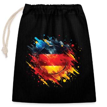 Flag Germany Flag for Sport Fan - Closable cotton gift bag (25x30cm) - black - Front