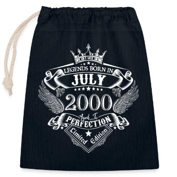 Juli 2000 Jubiläum Juli 2000 Juli - Verschließbarer Geschenkbeutel aus Baumwolle (25x30cm) - Navy - Vorne