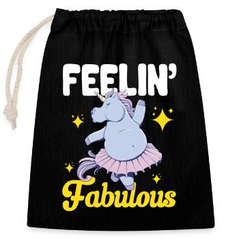 Rhino Rhino Licorne - Sac cadeau en coton avec cordon (25 x 30 cm) - noir - Devant