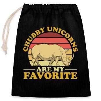 Rhino Rhino Licorne - Sac cadeau en coton avec cordon (25 x 30 cm) - noir - Devant