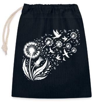 Dandelion Birds in Flight Nature Art Dandelion - Closable cotton gift bag (25x30cm) - navy - Front