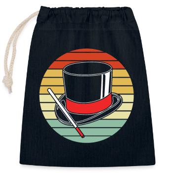 wizard magic magician - Closable cotton gift bag (25x30cm) - navy - Front