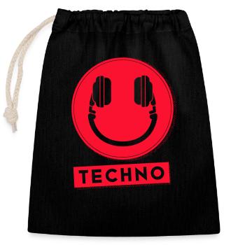 Hardcore-Rave Musik Raver 90s EDM DJ Rave - Verschließbarer Geschenkbeutel aus Baumwolle (25x30cm) - Schwarz - Vorne