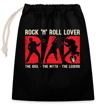 Amoureux du rock 'n' roll Papa The Idol Amateur de musique des années 80 - Sac cadeau en coton avec cordon (25 x 30 cm) - noir - Devant