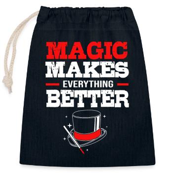 wizard magic magician - Closable cotton gift bag (25x30cm) - navy - Front