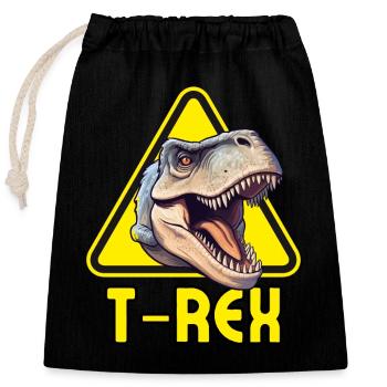 T-REX! - Verschließbarer Geschenkbeutel aus Baumwolle (25x30cm) - Schwarz - Vorne