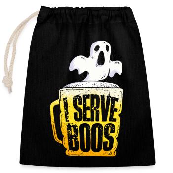 Barman Mixologue Halloween Pun - Sac cadeau en coton avec cordon (25 x 30 cm) - noir - Devant
