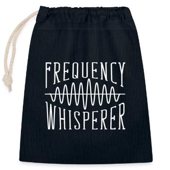 Frequency Whisperer - Ingénieur du son - Sac cadeau en coton avec cordon (25 x 30 cm) - bleu marine - Devant