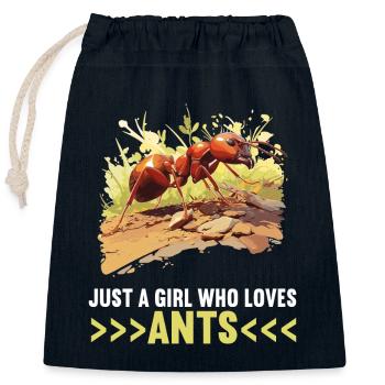 Ant Ameisen Ameise - Verschließbarer Geschenkbeutel aus Baumwolle (25x30cm) - Navy - Vorne