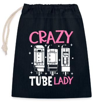 Crazy Tube Lady - Tube Amplifier - Closable cotton gift bag (25x30cm) - navy - Front